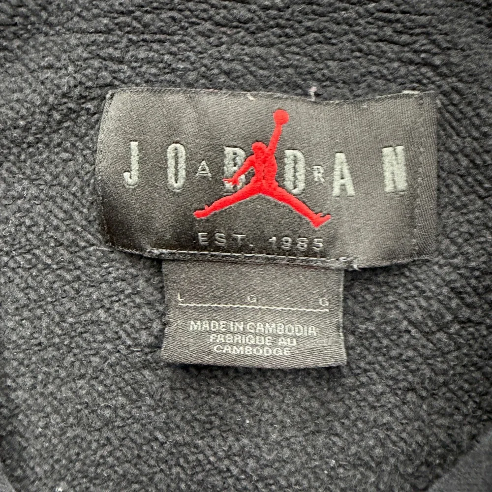 Jordan Mens New York Box Logo Hoodie Black Jumpman NYC Pullover Large AH5521-010